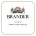 Brander Santa Ynez Valley Syrah 2016 Front Label