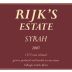 Rijk's Private Cellar Tulbagh Estate Syrah 2007 Front Label