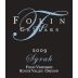 Folin Cellars Syrah 2009 Front Label