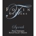 Folin Cellars Syrah 2012 Front Label