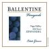 Ballentine Estate Zinfandel 2012 Front Label