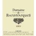 Domaine de Baronarques Limoux Rouge 2003 Front Label