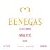 Bodega Benegas Estate Malbec 2012 Front Label