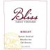 Bliss Merlot 2013 Front Label