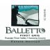 Balletto Winery Pinot Gris 2011 Front Label