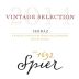 Spier Vintage Selection Shiraz 2014 Front Label