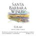 Santa Barbara Winery Syrah 2012 Front Label