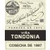 R. Lopez de Heredia Rioja Vina Tondonia Gran Reserva Blanco 1987 Front Label