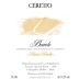Ceretto Barolo Bricco Rocche 2012 Front Label