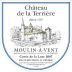 Terroirs et Talents Moulin-a-Vent Cuvee de la Lure 2007 Front Label