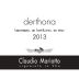 Claudio Mariotto Derthona Timorasso 2013 Front Label