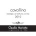 Claudio Mariotto Cavallina Timorasso 2010 Front Label