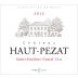 Vignobles Dulon Saint-Emilion Grand Cru Chateau Haut-Pezat 2012 Front Label