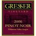 Gresser Vineyard Pinot Noir 2006 Front Label