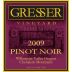 Gresser Vineyard Pinot Noir 2009 Front Label