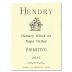 Hendry Block 24 Primitivo 2015 Front Label