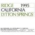 Ridge Lytton Springs Red Blend 1995 Front Label
