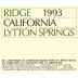 Ridge Lytton Springs Red Blend 1993 Front Label