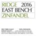 Ridge East Bench Zinfandel 2016 Front Label