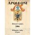 Apolloni Vineyards Pinot Gris 2006 Front Label