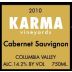 Karma Vineyards Cabernet Sauvignon 2009 Front Label