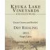 Keuka Lake Vineyards Evergreen Lek Vineyard Dry Riesling 2011 Front Label