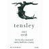 Tensley Tierra Alta Vineyard Syrah 2005 Front Label