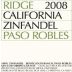 Ridge Paso Robles Zinfandel 2008 Front Label