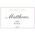 Matthews Winery Syrah 2009 Front Label
