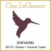 Clos LaChance Estate Zinfandel 2010 Front Label