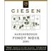 Giesen Pinot Noir 2001 Front Label