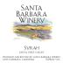 Santa Barbara Winery Syrah 2013 Front Label