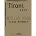 Rotllan Torra Tirant 2003 Front Label