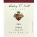 Maloy O'Neill Vineyards Windy Hill Syrah 2004 Front Label
