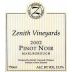 Zenith Vineyards Pinot Noir 2002 Front Label