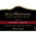 De La Montanya Winery Christines Vineyard Pinot Noir 2013 Front Label