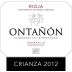 Bodegas Ontanon Crianza 2012 Front Label