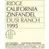 Ridge Dusi Ranch Zinfandel 1995 Front Label