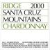 Ridge Santa Cruz Chardonnay 2000 Front Label