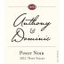 Scotto Family Cellars Anthony and Dominic Pinot Noir 2012 Front Label