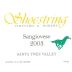 Shoestring Winery Sangiovese 2003 Front Label