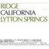 Ridge Lytton Springs Zinfandel 2001 Front Label