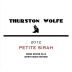 Thurston Wolfe Zypher Ridge Petit Sirah 2012 Front Label