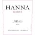 Hanna Reserve Malbec 2012 Front Label
