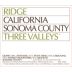 Ridge Three Valleys Red 2001 Front Label