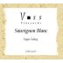 Voss Vineyards Napa Valley Sauvignon Blanc 2002 Front Label