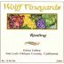 Wolff Vineyards Dry Riesling 2012 Front Label