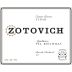 Zotovich Cellars Estate Syrah 2012 Front Label