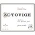 Zotovich Cellars Estate Reserve Pinot Noir 2012 Front Label