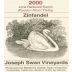 Joseph Swan Lone Redwood Ranch Zinfandel 2000 Front Label